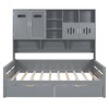 Full Size Wooden Daybed with 2 Drawers, All-in-One Cabinet and Shelf - 4 of 4