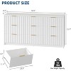 Modern Fluted 8/9-Drawer Dresser, Dresser for Bedroom Chest of Drawers, Storage Organizer for Living Room Hallway Entryway, Wood Color/Black/White - 3 of 4