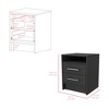 FONTOI Nightstand with Two Drawers&Handle, Bedside Table with Open Shelf, Side Table, End Table for Bedroom, Black, 15.7"*19.9"*14.7" - 3 of 4