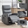 Heat Massage Manual Recliner Chair with Rocker and Swivel in Fabric for Living Room - 3 of 4