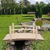 VINGLI 4ft Garden Bridge, Arch Walkway Wooden Bridge with Safety Rails, Decorative Footbridge for Pond, Garden, Natural - 3 of 4