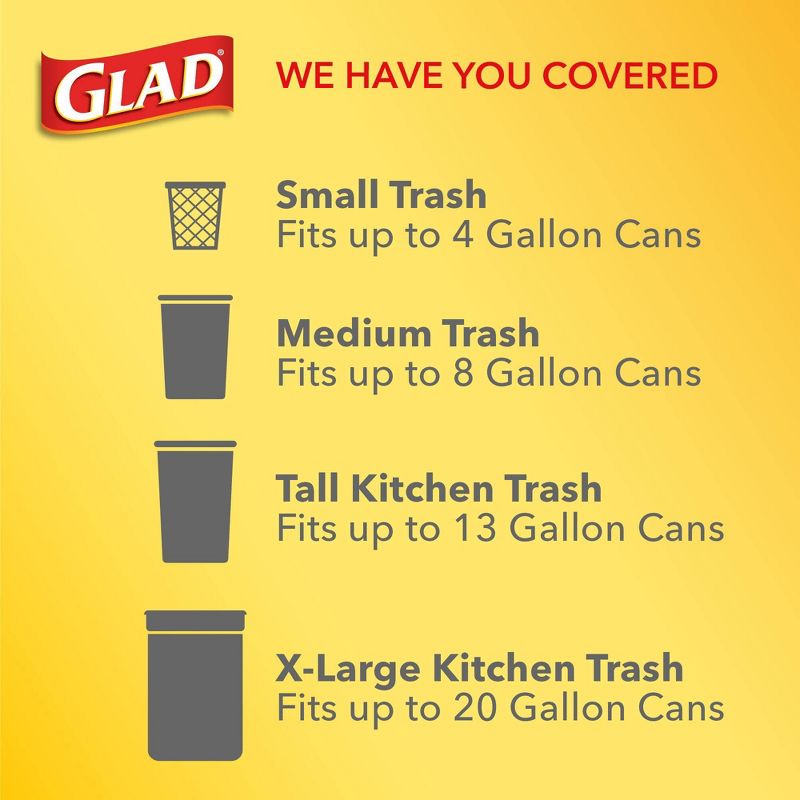 Glad Drawstring Medium Trash Bags - Fresh Clean - 8 Gallon - 80ct, 5 of 12