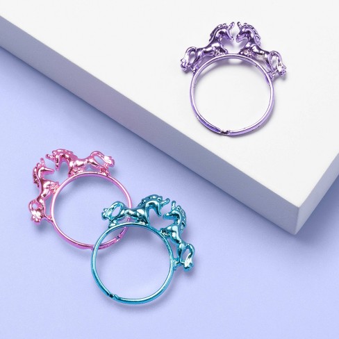 Girls 3pk Unicorn Ring Set More Than Magic Target