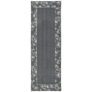 Modern Bordered Non Slip Living Room Rugs, Washable Ultra Thin Low Pile Bedroom Carpet, Indoor Contempory Floor Cover for Dining Room - 1 of 4