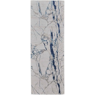 Indio Modern Abstract Ivory/Blue/Black Area Rug