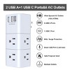 Itopfox USB Outlet Extender with Surge Protection, Rotating Plug, 3-Sided Power Strip, 6 AC Outlets & 3 USB Ports (1 USB C) for Home, Office, Travel - 2 of 4