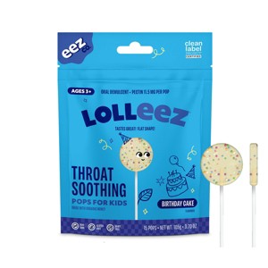 The Eez Co. - Lolleez Throat Soothing Pops - Birthday Cake - 15ct - 1 of 4