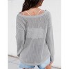 Sheer Tops for Women Summer Breathable Pullover Sweater Crochet Tops Long Sleeve Hollow Out Beach Summer Sweater Beach Cover Ups - 2 of 3