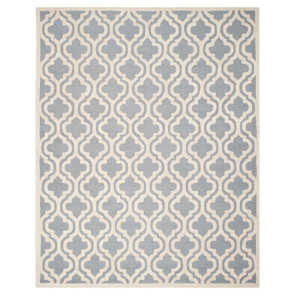 6'X9' Geometric Area Rug Silver/Ivory - Safavieh