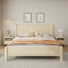 Modern King Size Wood Bed Frame with Headboard and Sturdy Slat Support, Durable Wooden Platform Bed for Bedroom–The Pop Home - 2 of 4