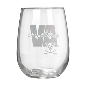 NCAA Virginia Cavaliers The Vino Stemless 17oz Wine Glass - Clear