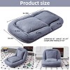Cotton Filled Folding Floor Sofa Chair with Adjustable Backrest for Gaming and Meditation, Plush Teddy Fabric Lounge Seat-Baofuwish - 4 of 4