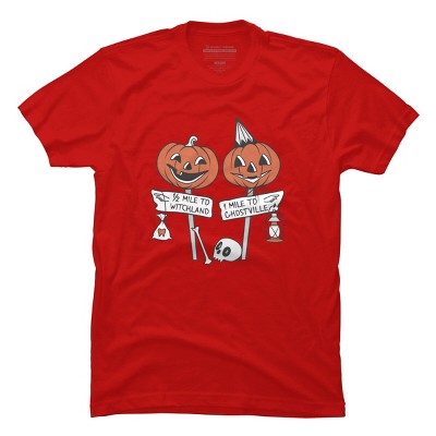 Men's Design By Humans Halloween Pathways By runcatrun T-Shirt