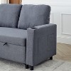 VASIP "78.7" Corduroy L-Shaped Reversible Sleeper Sofa Bed, Space-Saving Sectional with Pullout Bed, Modern Living Room Furniture - 4 of 4