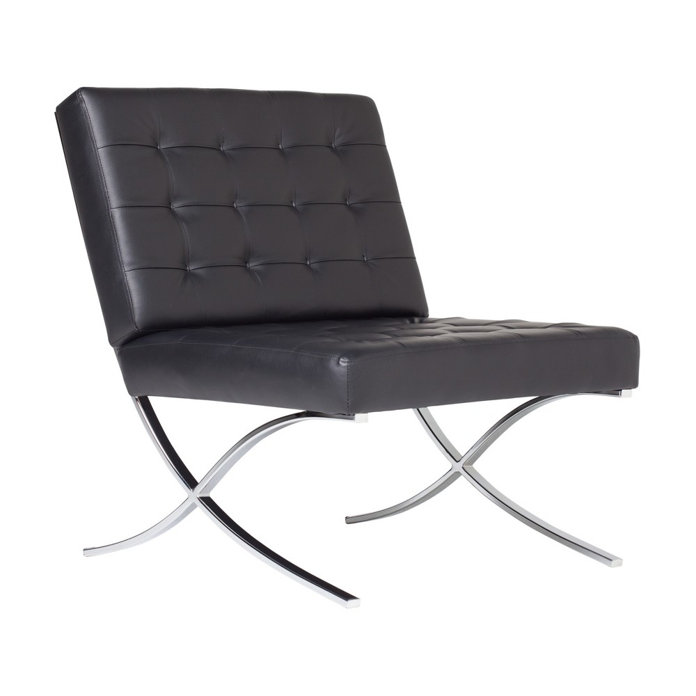Photos - Chair Home Atrium Bonded Leather Barcelona  - Black - Studio Designs