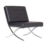 Home Atrium Bonded Leather Barcelona Chair - Black - Studio Designs