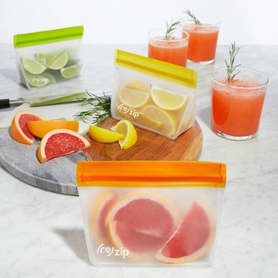 (re)zip Reusable Leak-proof Food Storage Snack Stand-Up Bag - 5ct