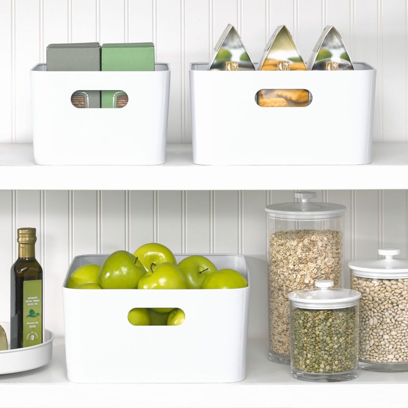 mDesign Large Metal Kitchen Storage Container Bin with Handles, 3 of 9