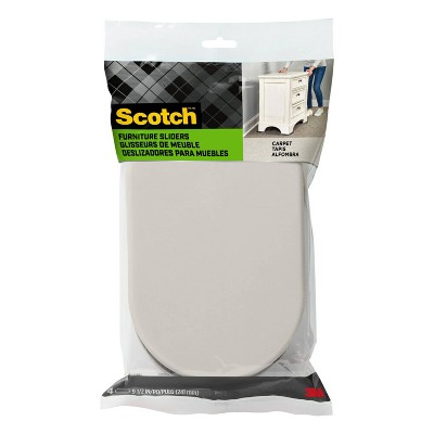 Scotch 2pk 9.5" Oval Sliders: Plastic Floor Protectors & Moving Pads for Chairs, White, 4 Pack
