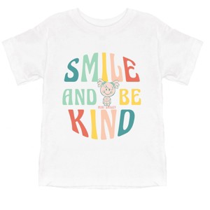 The Juniper Shop Mini Smiley Smile and Be Kind Aria Toddler Short Sleeve Tee - 1 of 4