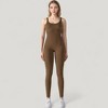 Anna-Kaci Active Women's Ribbed Knit Sleeveless Jumpsuit with Scoop Neckline and Bodycon Fit - 2 of 4