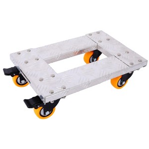 NAYSAYE Heavy Duty Hand Truck Dolly Aluminum Frame with Professional Casters for Moving, Silver, 18.1"*12"*5.3" - 1 of 4