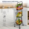 Fortune Candy 360° Rotation a3-Tier Metal Storage Cart Black - 2 of 4