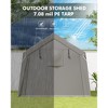 Motorcycle Storage Shed,Heavy Duty Portable Tent with Rolled Zipper Door,Waterproof Design for ATV,Motorcycle - 3 of 4