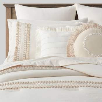 12pc Embroidered Fringe Stripe with Tassels Comforter & Sheet Bedding Set - Threshold™