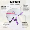 BERN Nino Razor Kids Bike & Skate Helmet – S/M – Satin White Purple Sunset – Flip Visor, Lightweight, Multi-Sport Protection, Adjustable Fit - 2 of 4