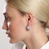 SOHI Women's Metallic Silver The Small Dented Teardrop Stud Earrings - 3 of 4
