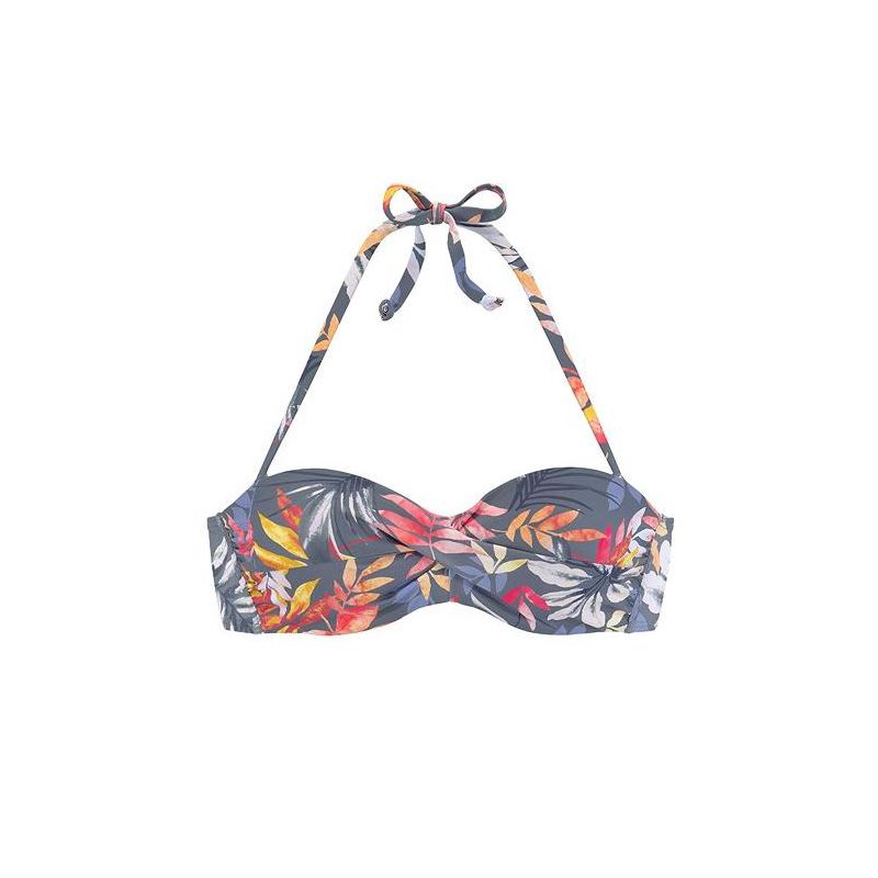 LASCANA Women's Tropical Print Bandeau Bikini Swimwear Top, 4 of 7