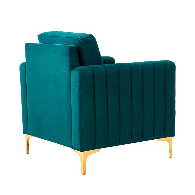 Iapygia Contemporary Tufted Wooden Upholstered Club Chair with Metal Legs  for Bedroom and Living Room Club Chair  | ARTFUL LIVING DESIGN, 4 of 11