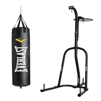 Heavy Punching Bag Boxing Stand Everlast Dual Station MMA Trainer Fitness Gym 