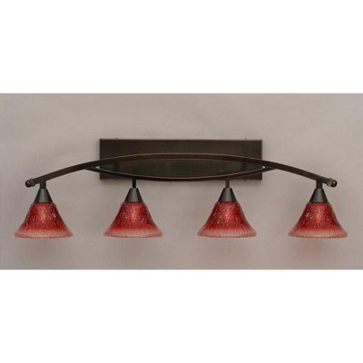 Toltec Lighting Bow 4 - Light Vanity in  Black Copper
