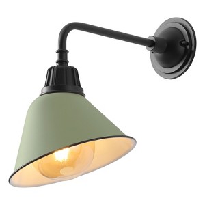 JONATHAN Y Croydon Farmhouse Industrial Indoor/Outdoor Iron LED Gooseneck Arm Outdoor Sconce - 1 of 4