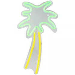Northlight 19" Green and Yellow Palm Tree LED Neon Style Wall Sign