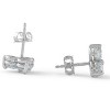Pompeii3 2ct Three Stone Diamond Earrings 14K White Gold - 2 of 4