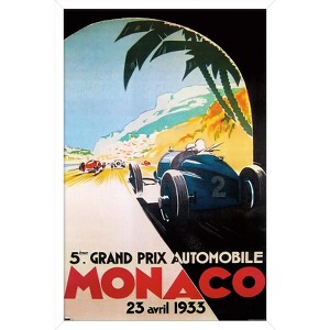 Trends International Grandprix Automobile Monaco 1933 Framed Wall Poster Prints - 1 of 4