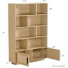Nasitip 5-Tier Bookshelf, Boho Bookcase with Rattan Doors, Wooden Bookcase and Bookshelf with Storage - 3 of 4