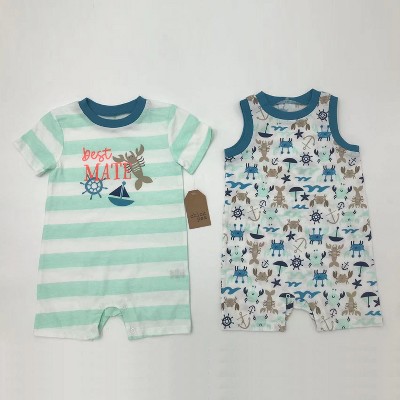 Chick Pea Baby Boy Romper Newborn Essentials Summer Tanktop 2 PC Set