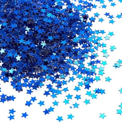 Metallic Star Party Confetti for Table Decor, DIY Crafts, Blue, 0.1", 7 oz