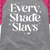 Girls' - Instant Message - Every Shade Slays Shirt Tail Raglan Graphic T-shirt - 2 of 4