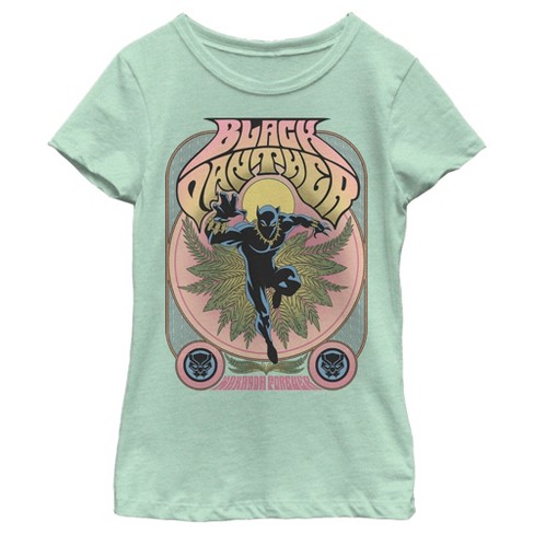 Girl's Marvel Black Panther Vintage 70's Poster Style T-shirt