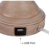 Regency Hill Avery Traditional Table Lamps 25" High Set of 2 Faux Wood with USB Charging Port LED Touch On Off Ivory Shades for Living Room Home Desk - 3 of 4