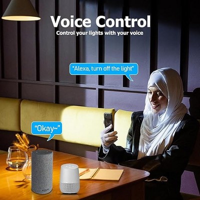 Multi-Color Dimmable LED Smart Bulbs with Voice Control