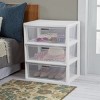 3 Drawer Tower, Versatile Storage with Clear Drawers Become Removable Bins, Easy to Assemble, White - 2 of 4