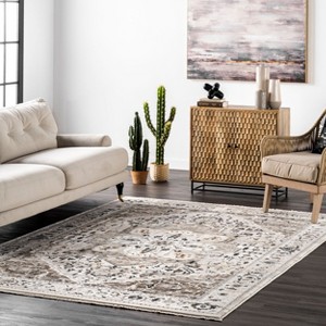 Nuloom Oliveira Floral Medallion Fringe Indoor Area Rug - 1 of 4