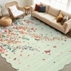 Washable Floral Living Room Rugs, Modern Farmhouse Butterflies Print Botanical Carpet for Bedroom, Soft Non Slip Floor Cover for Girls Nursery Room - 3 of 4