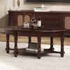 HDZNVF Vintage Oval Coffee Table with Drawer and Storage Shelf, Antique Cocktail Table, Walnut - 4 of 4